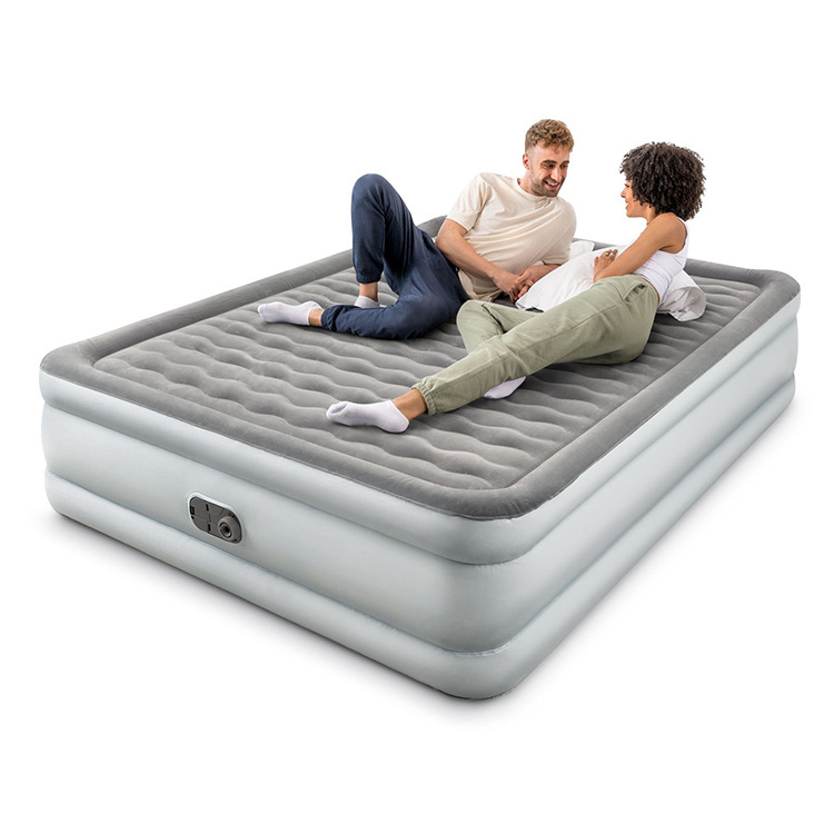 Sunshine soft sleeping foldable inflatable air bed with built in pump