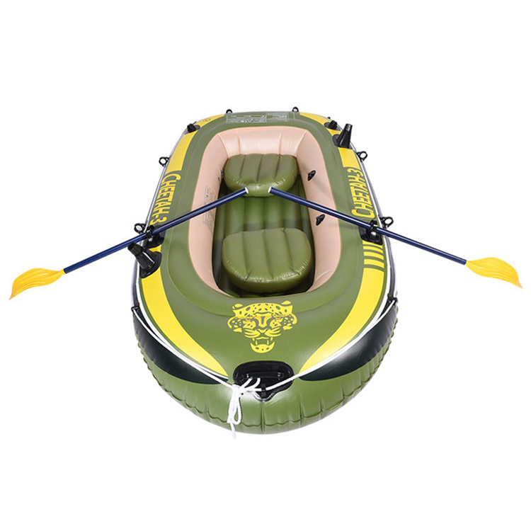 Wholesale 3 person adults kids Inflatable Boat Set with French Oars and High Output Air Pump Popular PVC Inflatable Fishing Boat