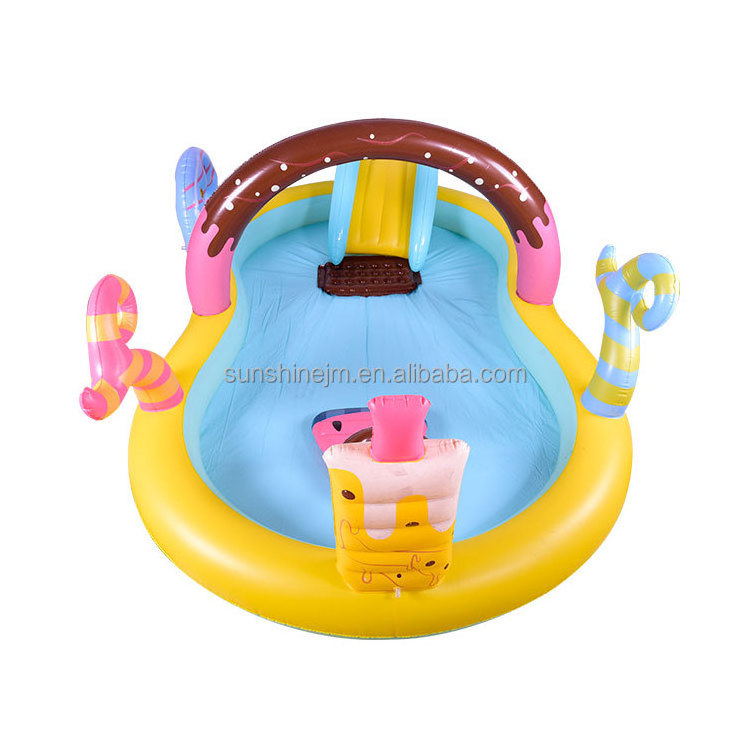 Sunshine summer party oem custom pvc 6 7 10 person tropical tahiti inflatable water floating island