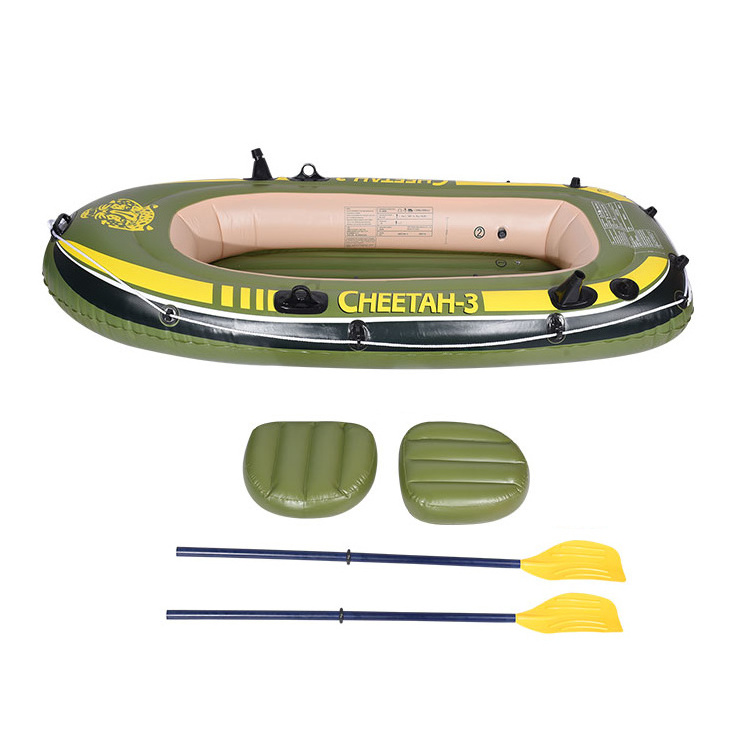 Wholesale 3 person adults kids Inflatable Boat Set with French Oars and High Output Air Pump Popular PVC Inflatable Fishing Boat