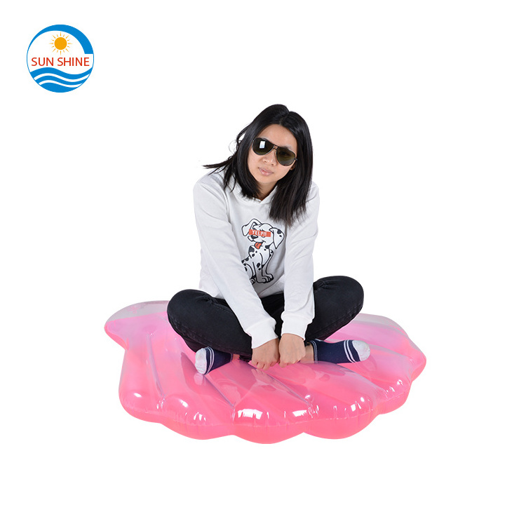 Sunshine Swimming Giant Inflatable Mermaid Clam Shell Seashell Water Pool Float Mat Pvc Toy Manufacturer