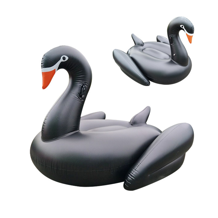 Custom Pool Float Black Swan Inflatable Pool Party Toy Swimming Lounge Float Raft inflatable pool toys product Swan