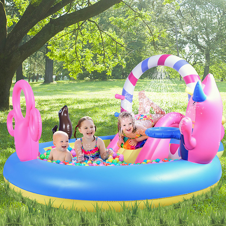 Circus Play Center pool outdoor Water Park Inflatable Slides splash pool swimming pool kids