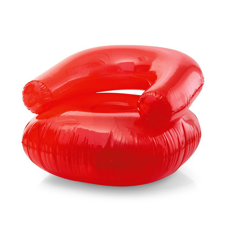 High quality red pvc big inflatable sofa chair,living room air sofa chair for adult pvc flocking inflatable sofa chair air lazy