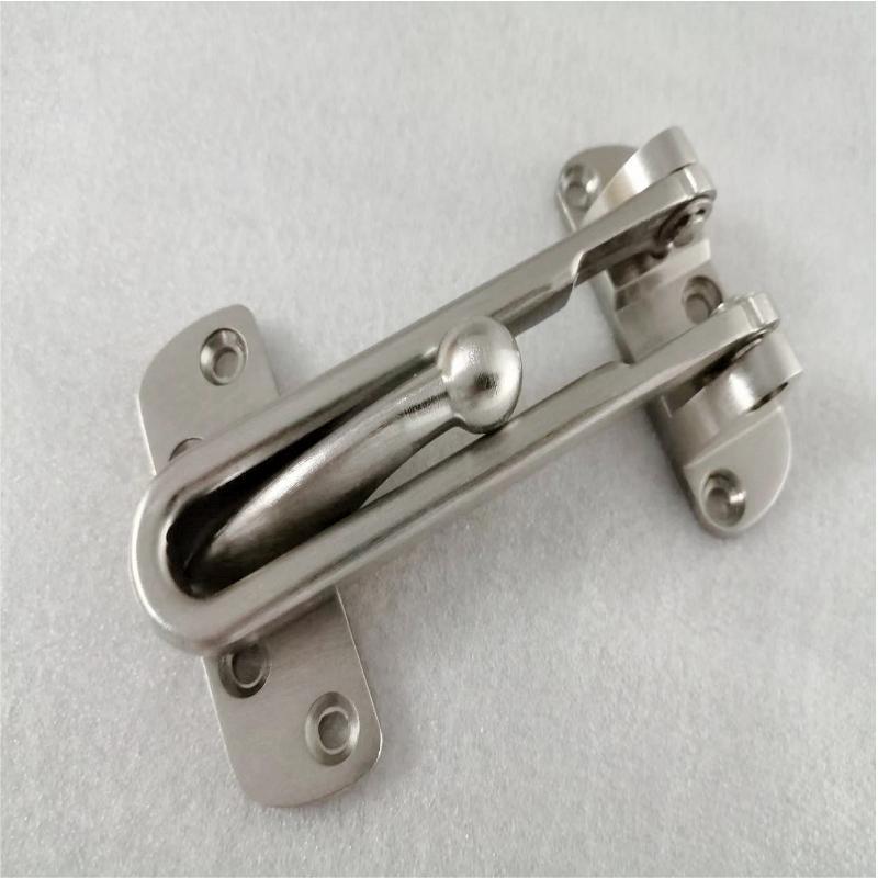 Door Lock Latch for Home Security Swing Bar Door Guard for Front and Inside Door Satin Nickel