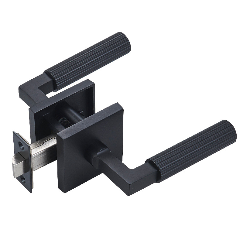 Contemporary Heavy Duty Door Lever Lock, Black Door Handles, Interior Door Knob Door Lever