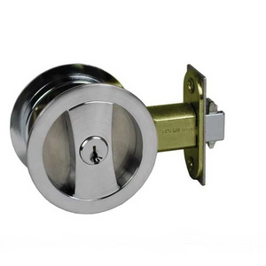 Zinc Alloy Invisible Recessed Round Wood Door Lock For Sliding Pocket Doors