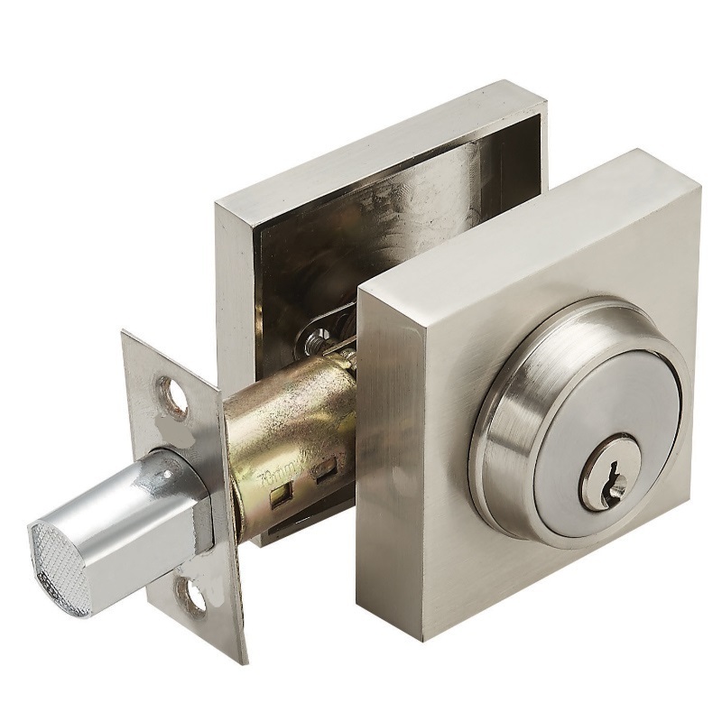 Safes Door Lock Contemporary Keyed Entry Door Knob Zinc Alloy Single Cylinder Square Deadbolt Lock