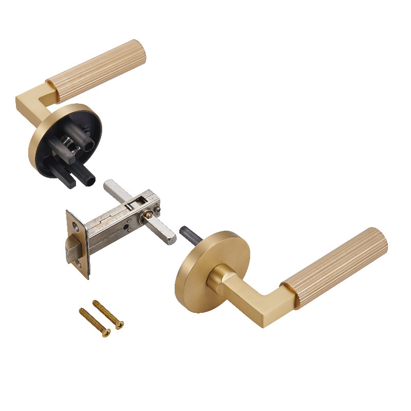 Luxury Contemporary design lever lock for interior doors,  high quality zinc alloy door handle lock with 60 fixed latch