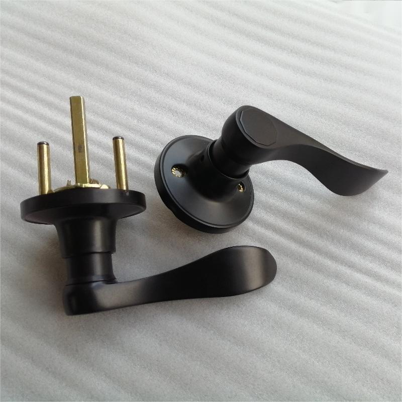 Classic Round Interior Knob Handle Lever Matte Black Residential Zinc Alloy Lever Door Locks