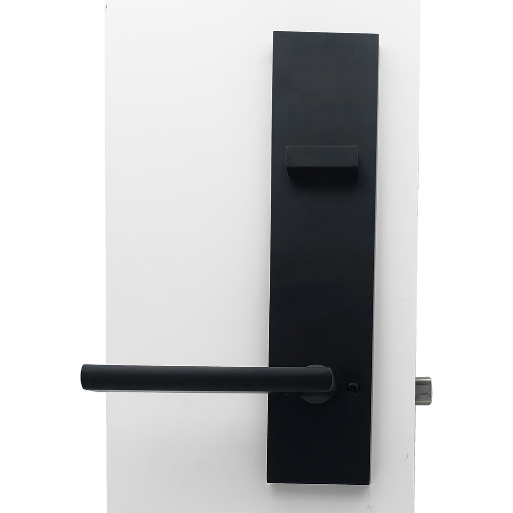 Front Door Entry Handle and Deadbolt Lock Set Slim Square Single Cylinder Deadbolt and Lever Heavy Duty Matte Black Finish