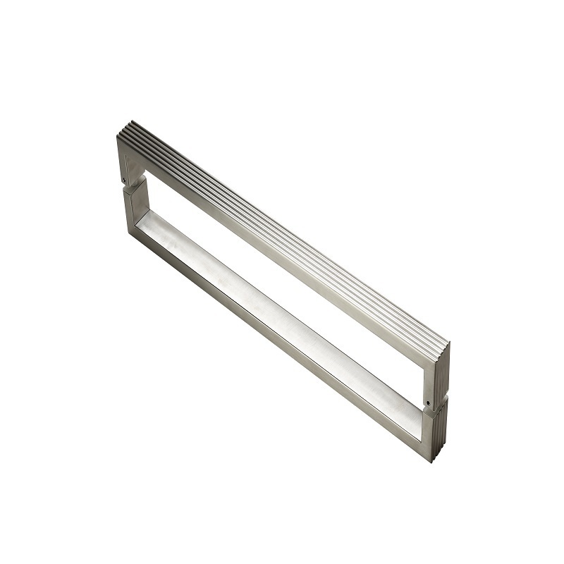 304 Stainless Steel Door Handle for Office Door 24 inch Modern Rectangular Straight Knurled Glass Door Pull