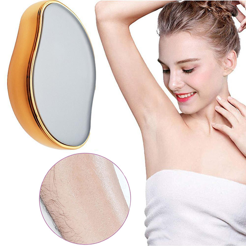 Painless Leg and Hand Expolation Pad Magic Crystal Hair Remover Eraser Stone for Women Body