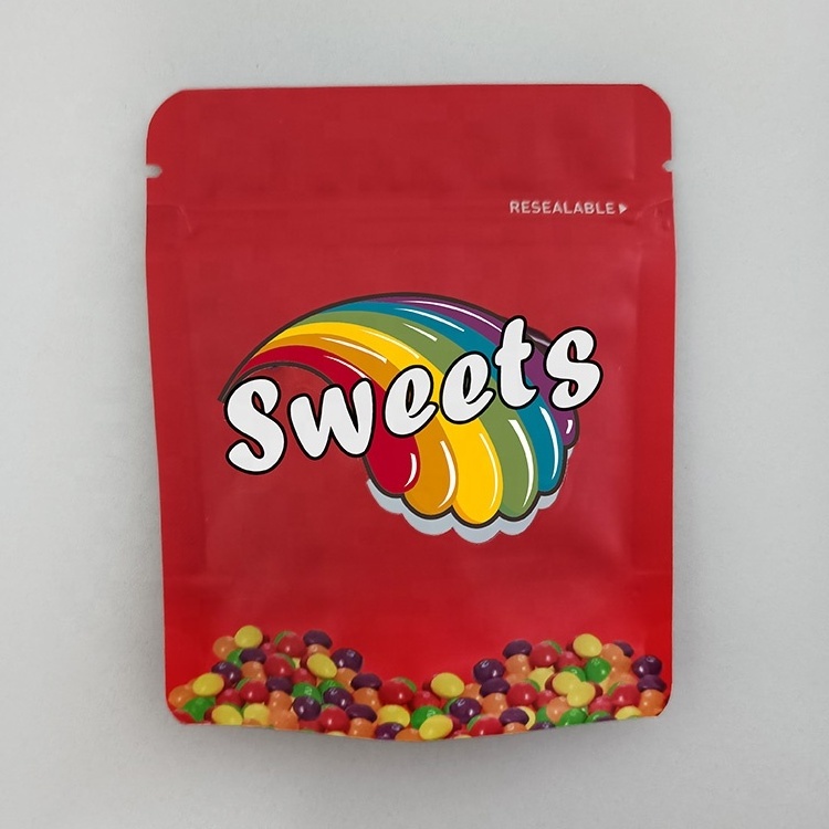 direct print branded mylar smell proof ziplock candy gummies edible packaging bags