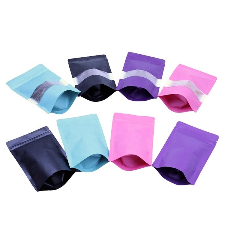 wholesale cheap matte black yellow blue pink green orange purple coloured zipper kraft paper bags manufacturer factory supplier