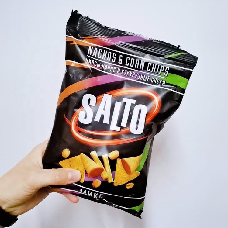 Corn Chips Packaging Customization Heat Sealable Aluminum Foil Plastic Pouch Bag For Whole Grain Crispy Snack Corn Chips