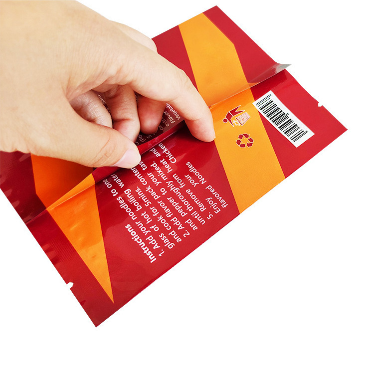 Heat Sealing Custom Printed Plastic Fried Chow Mein Instant Noodles Packaging Bag