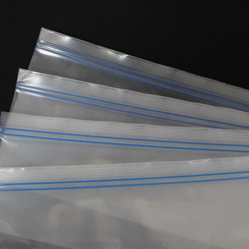 Plastic Polythene ziplock bag clear PE ziplock double reclosable zipper bag / Double Zip Lock PE Zip Lock Bag