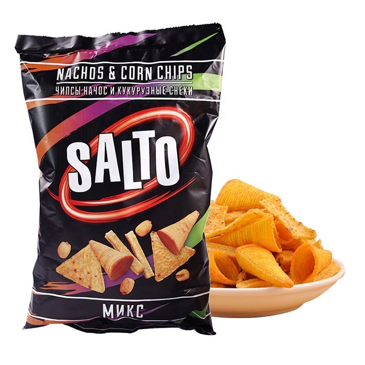 Corn Chips Packaging Customization Heat Sealable Aluminum Foil Plastic Pouch Bag For Whole Grain Crispy Snack Corn Chips