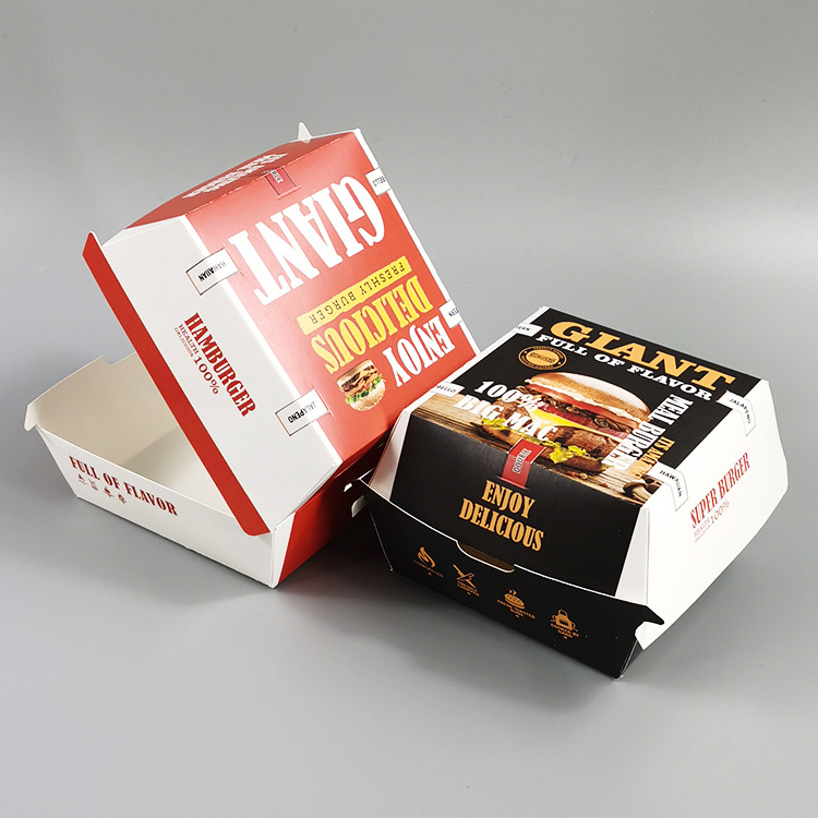 Custom Logo Sandwich Popcorn Hot Dog Paper Bag Fried Chicken Lunch Box Hamburger Burger Box Printing Fast Food Branded Packaging