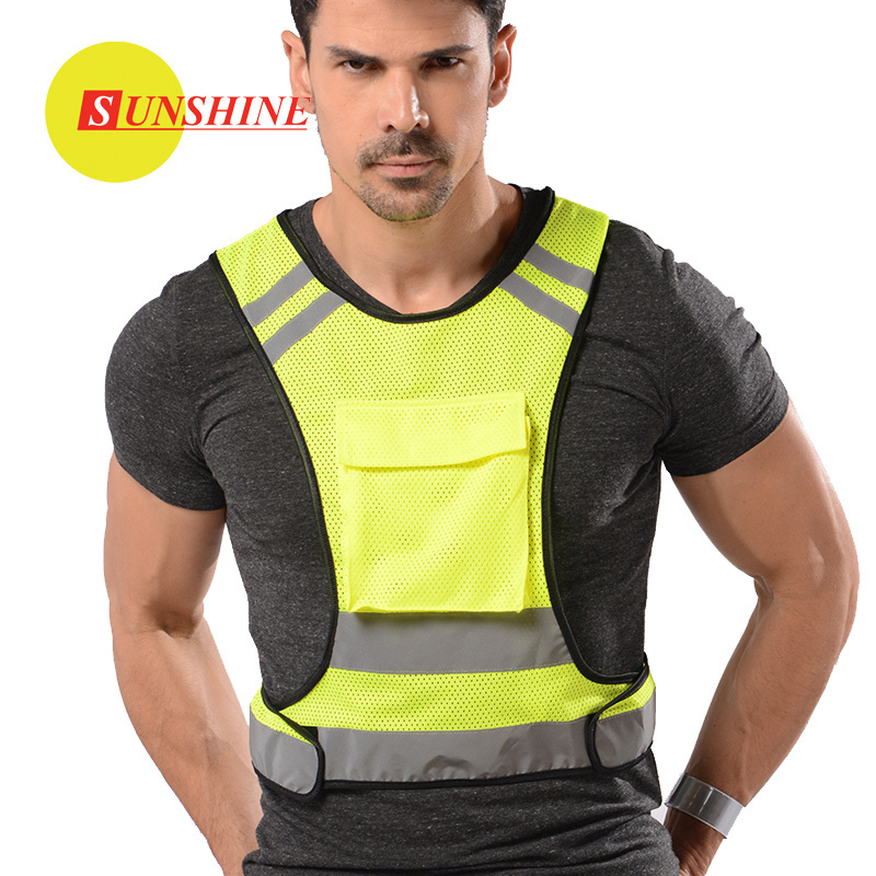 Latest desirable cheap yellow reflective reflector with pocket waistcoats men safety vest