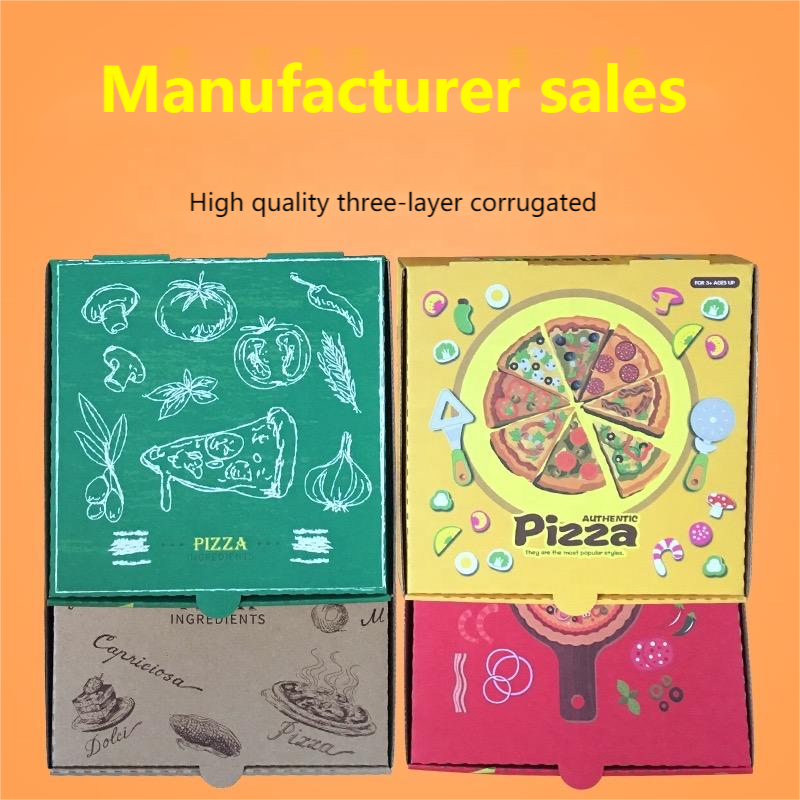 Custom Black Pink Yellow With Logo Cheap 12 Inch Biodegradable Waterproof The Unfolded Pizza Lunch Box Food Packing Box Thin