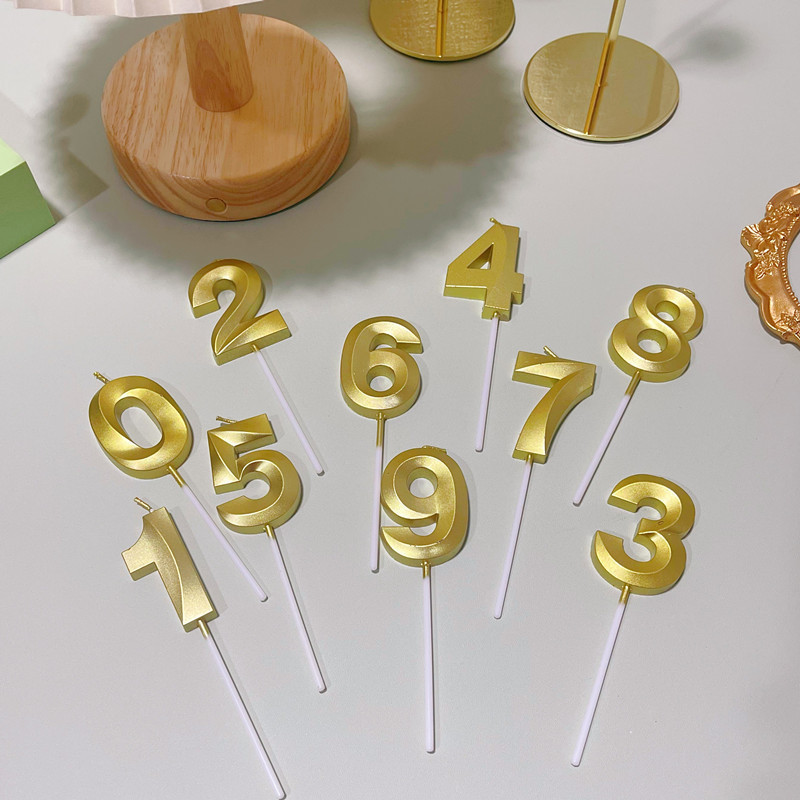 Factory Wholesale Wedding Birthday Cake Candles Environmental Friendly Gold Novelty Birthday Happy Candle Set