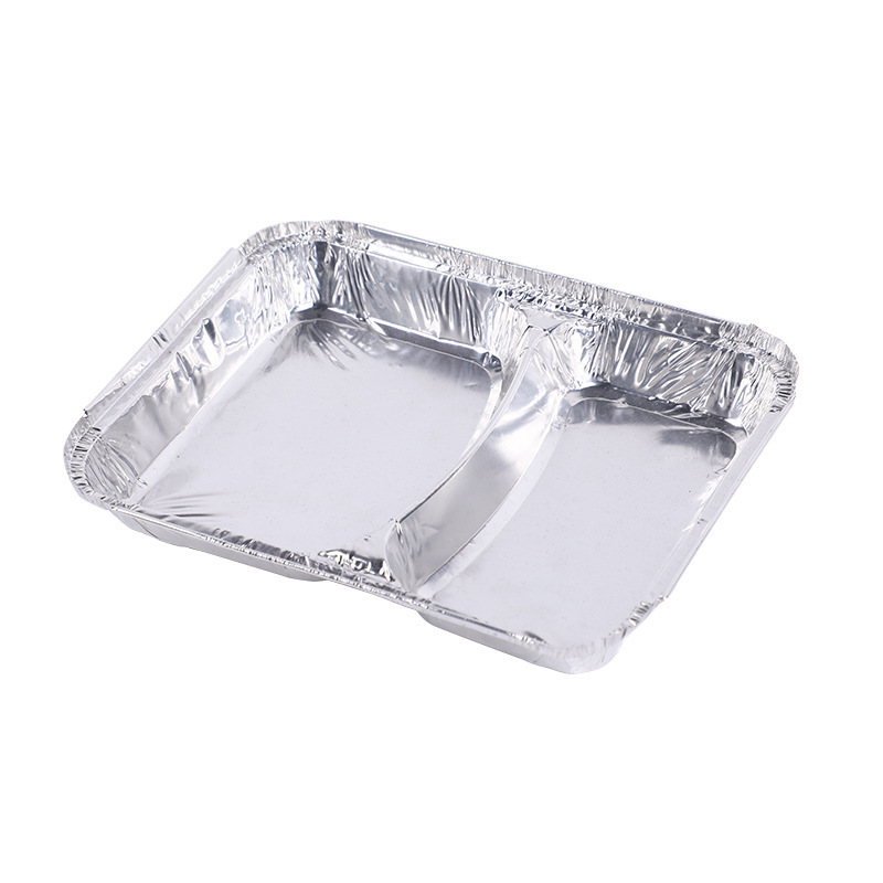 Popular Fast Food Catering Tray With Divider For Catering Airline Disposable Lunch Food Aluminum Foil Box