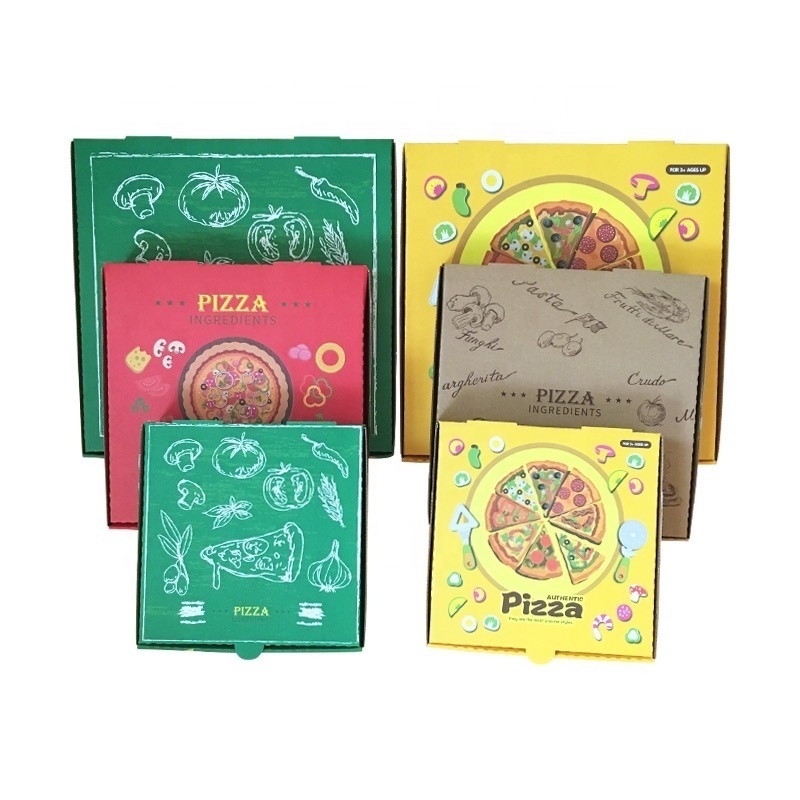 Custom Black Pink Yellow With Logo Cheap 12 Inch Biodegradable Waterproof The Unfolded Pizza Lunch Box Food Packing Box Thin