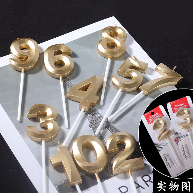 Factory Wholesale Wedding Birthday Cake Candles Environmental Friendly Gold Novelty Birthday Happy Candle Set