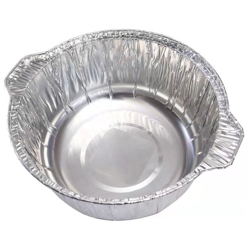 Round Baking Container For Hot Pot 5300ml Disposable Cooking Pie Pot Large Aluminum Foil Pot