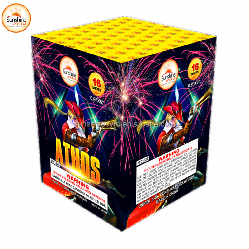 0.8''16 Shots Wholesale Christmas Display Consumer Cake Fireworks