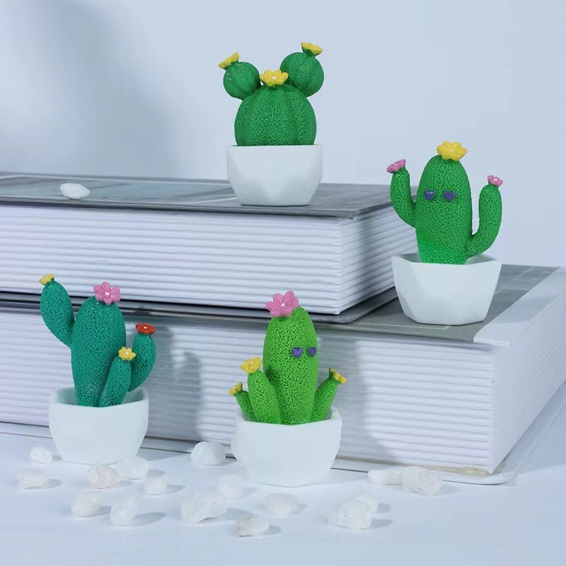 Cute simulation Resin crafts cactus potted landscape small ornaments