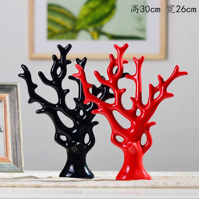 Creative minimalist wine cabinet ceramic gold silver ceramic tree living room decoration