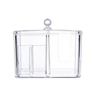 cotton swab box desktop dresser dust-proof lipstick transparent acrylic cosmetic storage box with cover