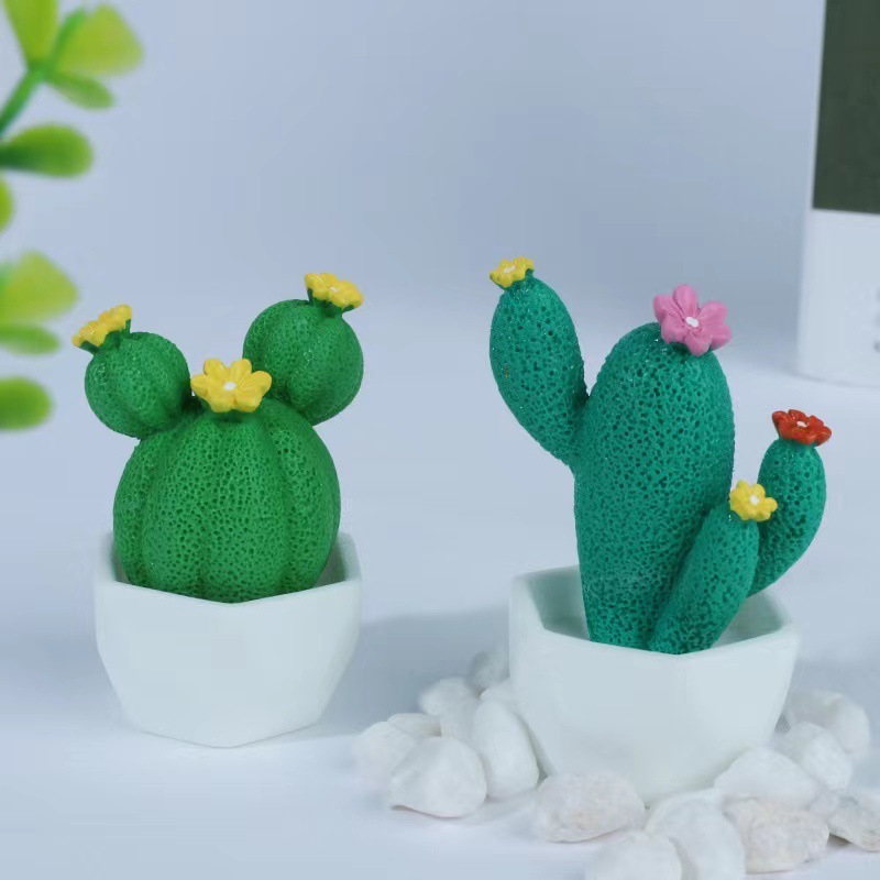 Cute simulation Resin crafts cactus potted landscape small ornaments