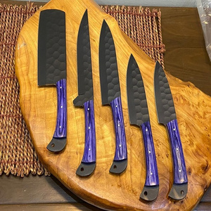 5pcs Kitchen Chef Knives Set Damascus Laser Pattern Japanese 7CR17 440C High Carbon Stainless Steel 8 Inch