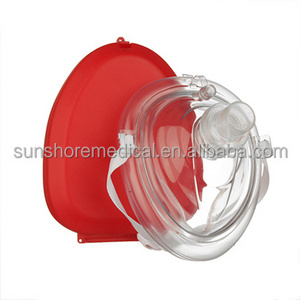 Medical Supply First Aid Disposable PVC CPR Mask Outdoor Face Shield CPR Mask with One-Way Valve