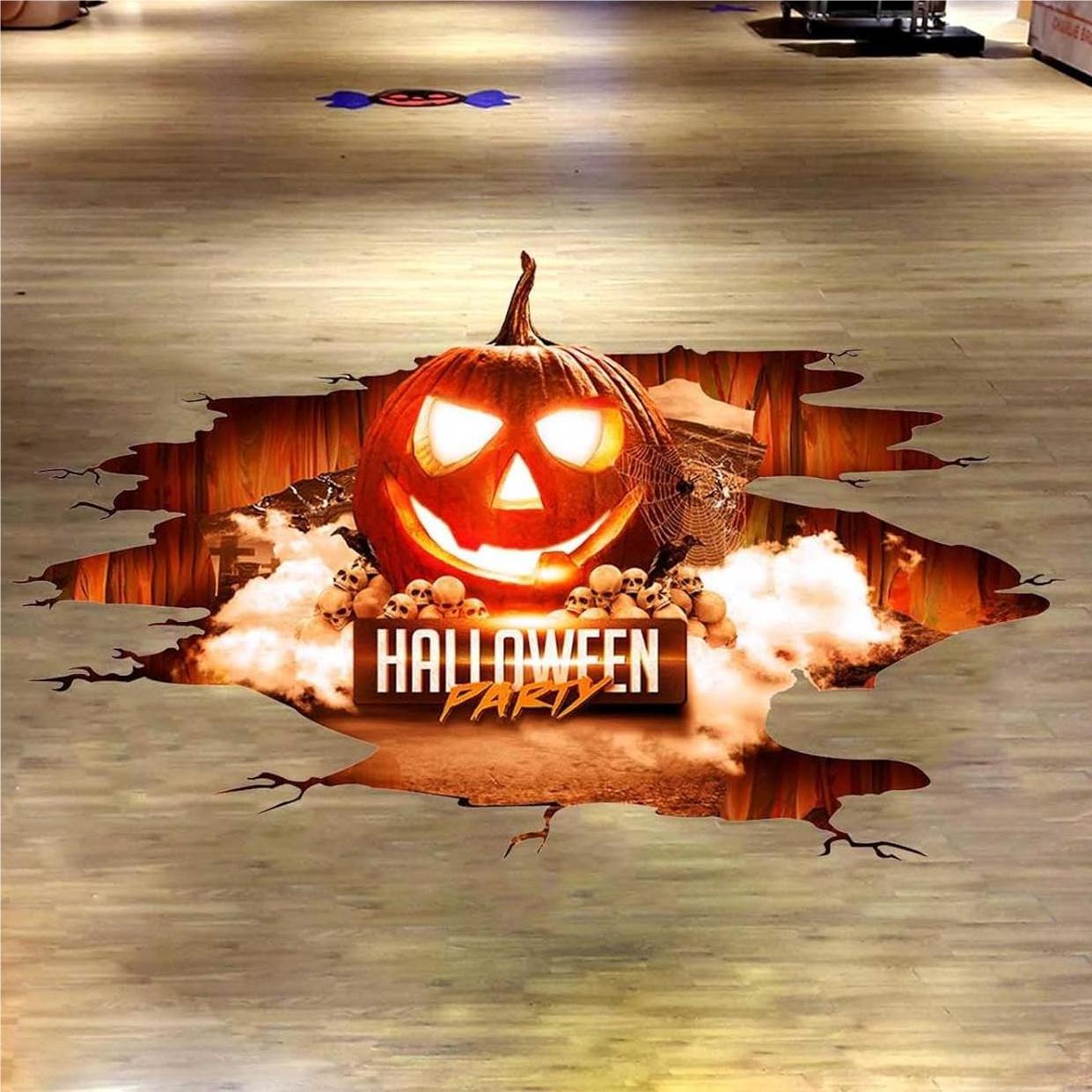 3d Custom Halloween Horror Waterproof Bathroom Floor Vinyl Stickers