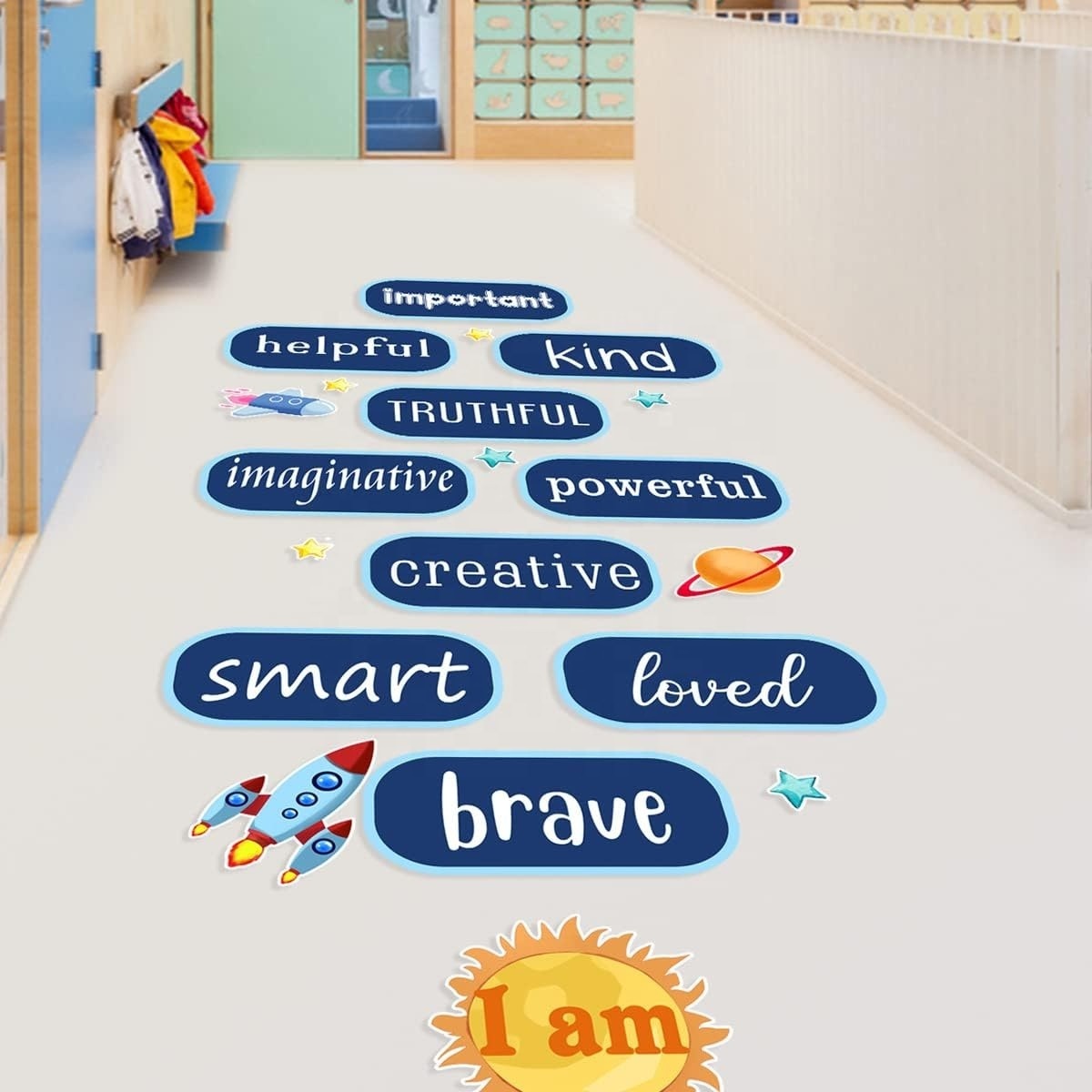 Hot Sale Waterproof Bathroom Floor Tile Stickers For Classroom Kids Window Decals