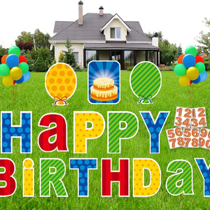 2 Sides 18x24 Birthday Yard Signs Plastic Sheets Pvc Foam Board Printing Custom Corrugated Plastic Yard Sign