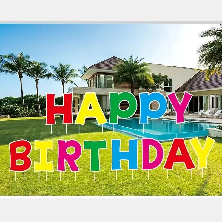 2 Sides 18x24 Birthday Yard Signs Plastic Sheets Pvc Foam Board Printing Custom Corrugated Plastic Yard Sign