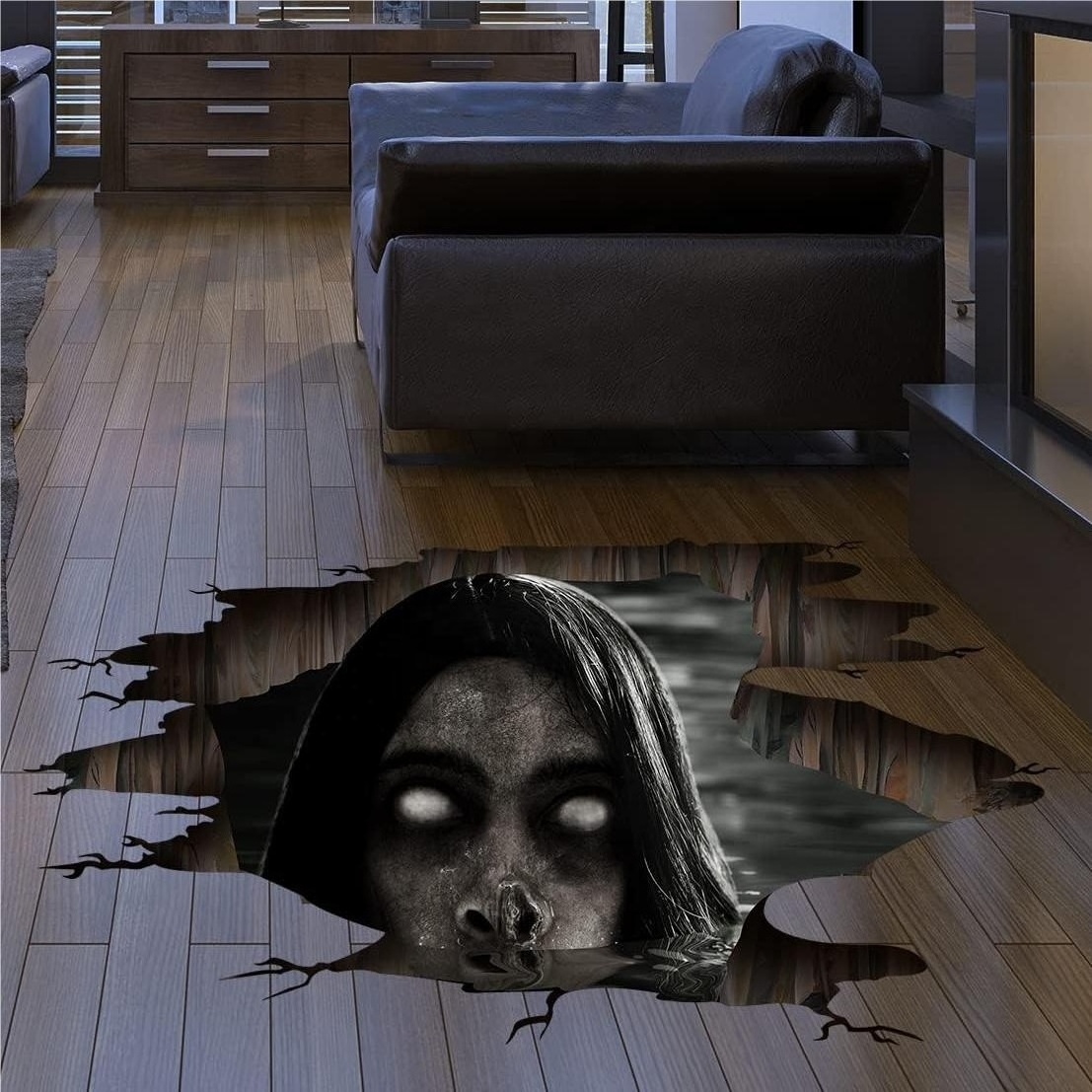 Customized 3d Removable Scary Halloween Floor Wall Waterproof Sticker Decals Decorations for Bedroom