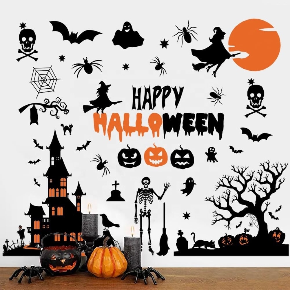 Custom 3d Waterproof Horror Halloween Removable Decoration Bedroom Wall Sticker