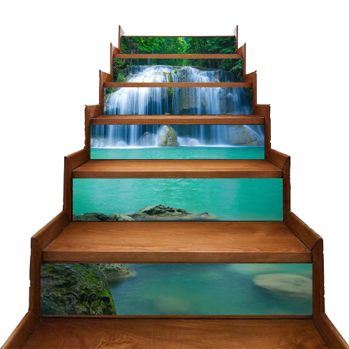 High Quality 3D Stair Decals Kids Room Corner Stairs Door Window Interio Decoration Stair Sticker