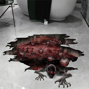 3d Custom Halloween Horror Waterproof Bathroom Floor Vinyl Stickers