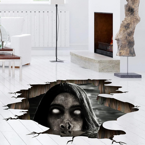 Customized 3d Removable Scary Halloween Floor Wall Waterproof Sticker Decals Decorations for Bedroom