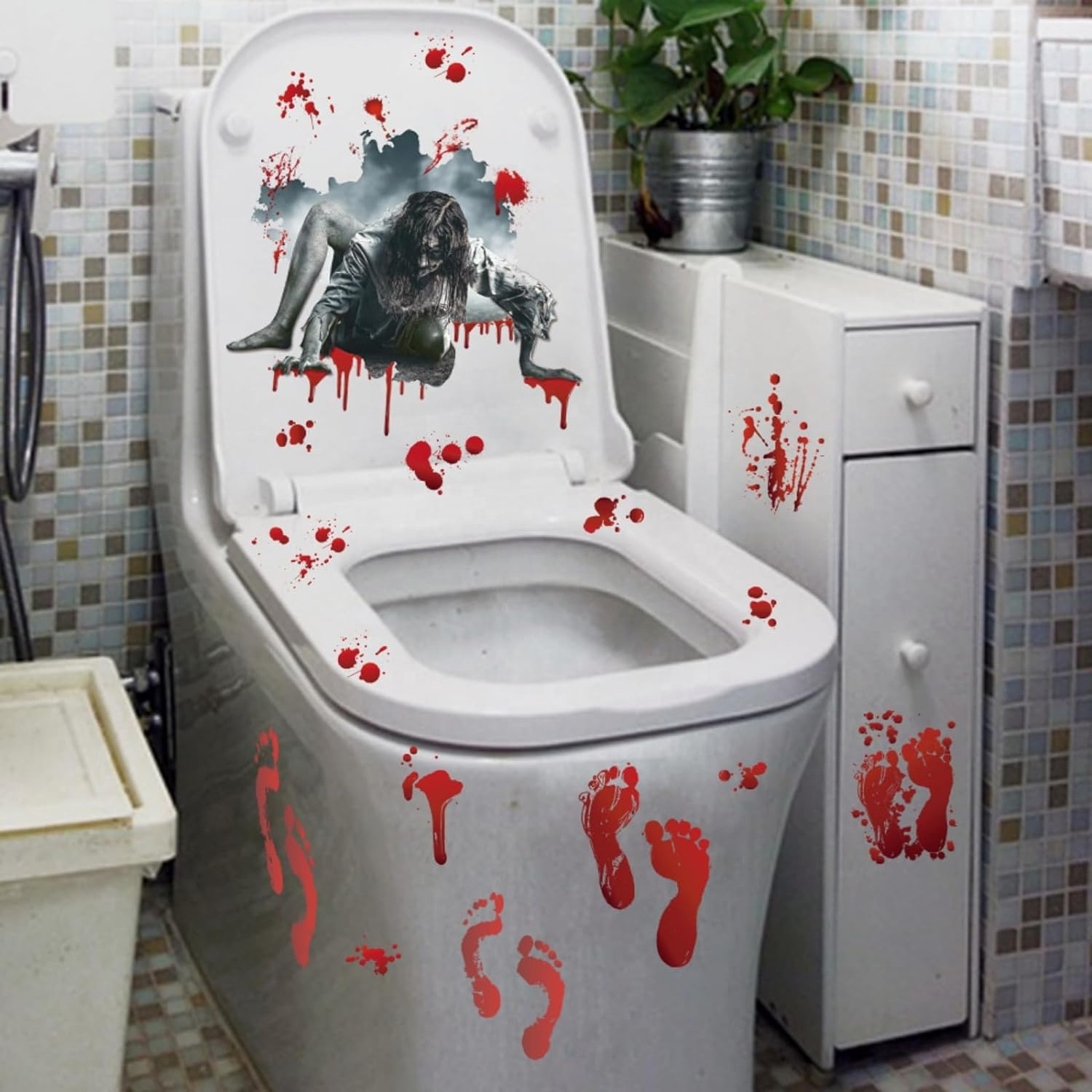 Custom 3d Waterproof Horror Halloween Removable Decoration Bedroom Wall Sticker