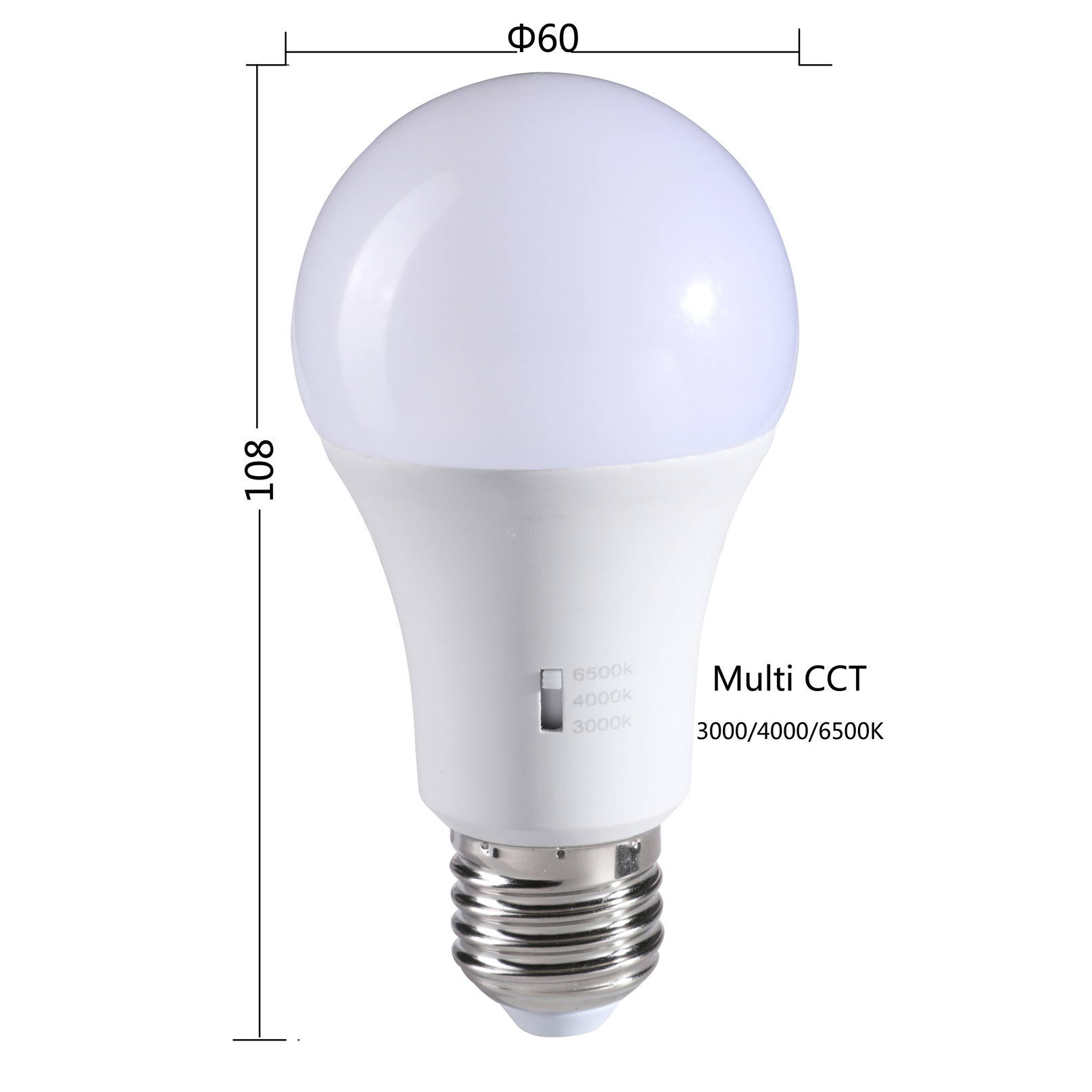 9W Dimmable Multi CCT led lamp A60   LED Bulb