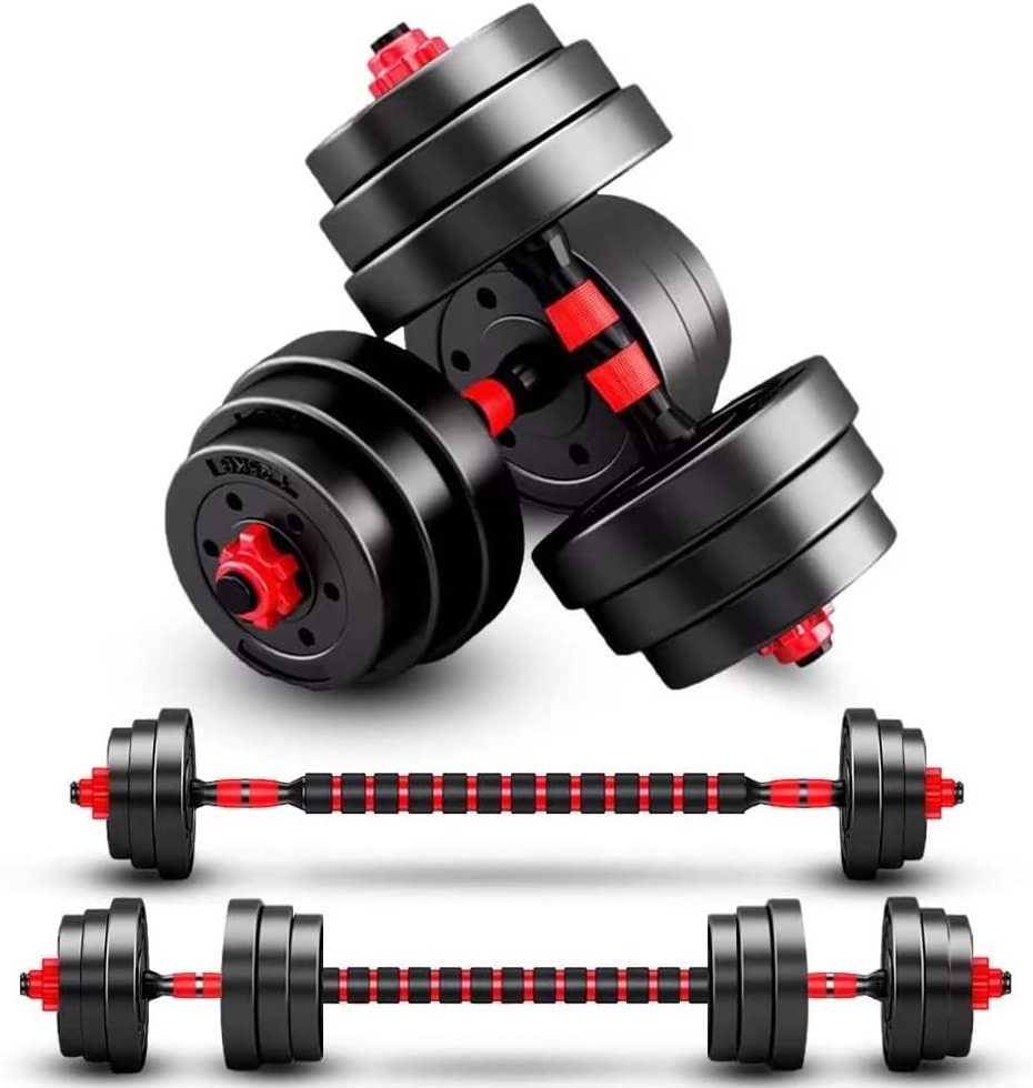 Adjustable Vinyl Cement Dumbbell Set With A Connector